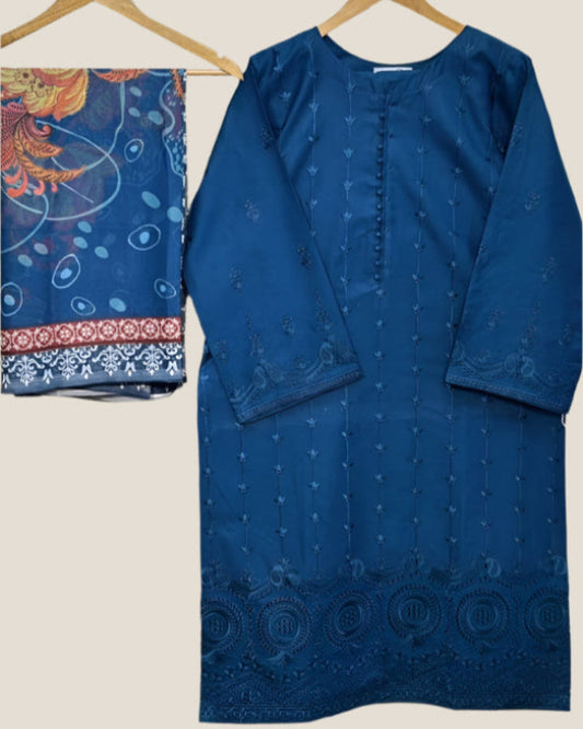 Luxury Lawn with Fine Embriodary 3Pc