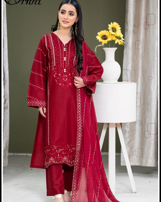 Luxury Fine embriodary 3Pc